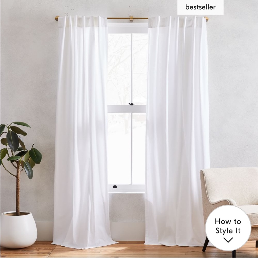 NWT West Elm Cotton Canvas Curtains - Set of 2